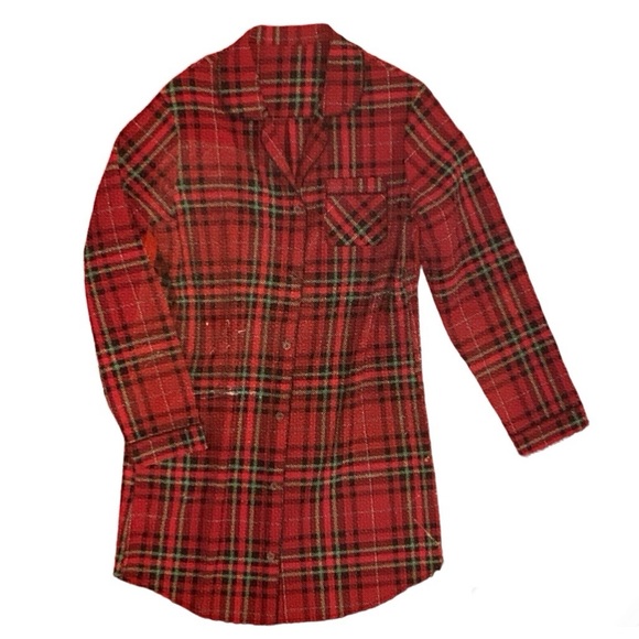Wondershop Other - Wondershop Women’s Red Tartan Plaid Long Sleeve Button Down Night Shirt